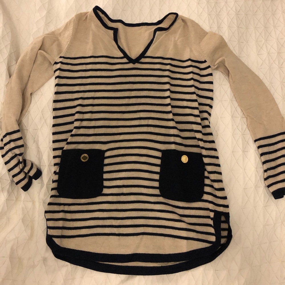 Tory Burch Striped Tunic Sweater